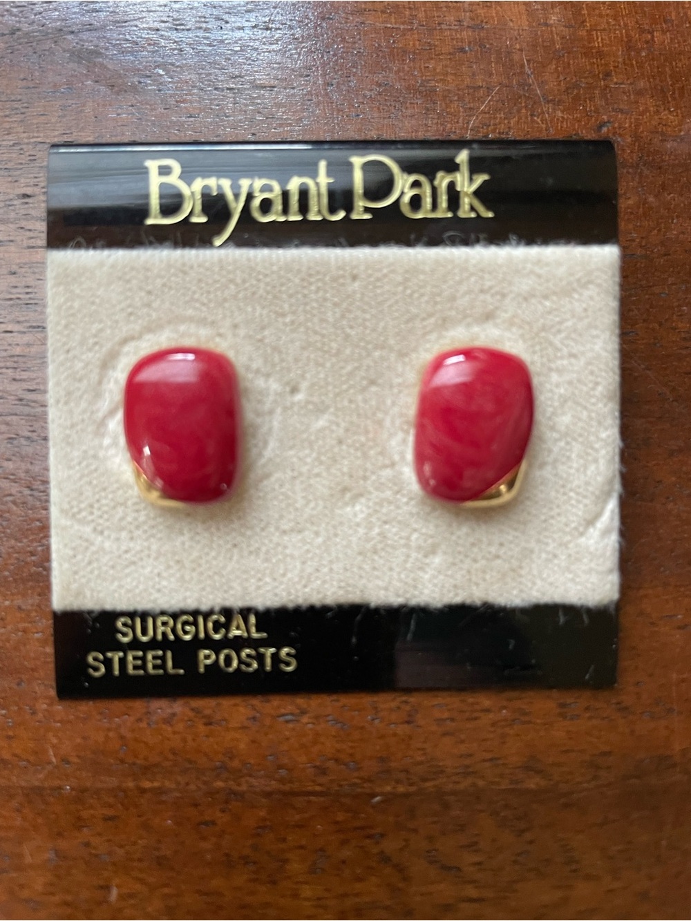 Bundle 3 for $12. Red Enamel Stud Earrings with Gold Accent NWT.